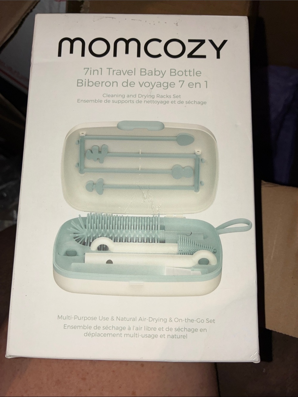 MOMCOZY 7-in-1 Travel Baby Bottle Cleaning Kit - Mint
